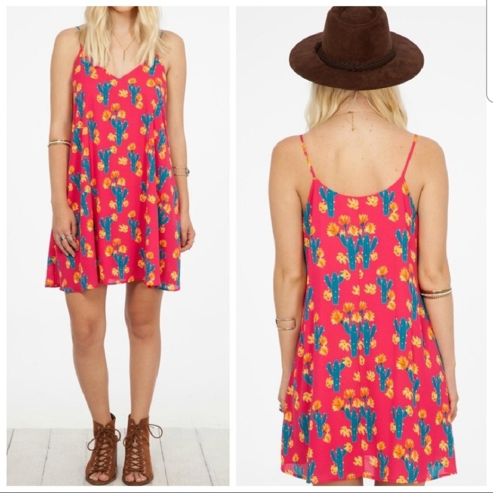 Boho Cactus Slip Dress with Pockets!!